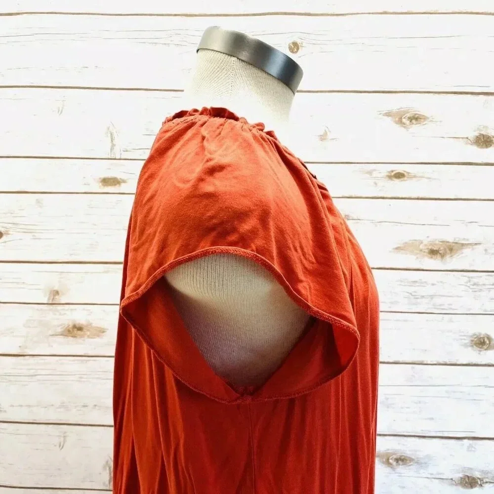 LOFT Women Short Sleeve Pullover Boat Neck Coral Casual Shirt Top Size Small - Picture 5 of 11